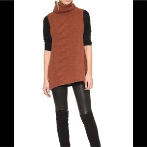 Free People Need it now knit turtle neck vest in color “burnt caramel”